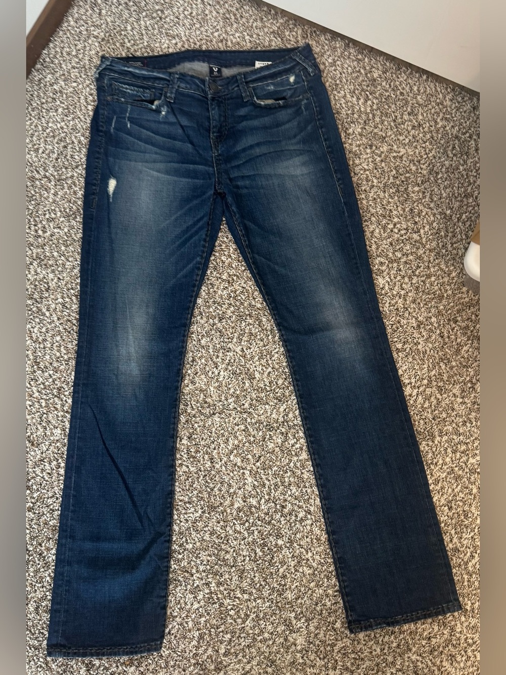 True Religion Billie Mid Rise Straight Jeans Women’s 31 Dark Wash Y2K